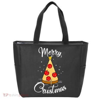 Merry Chrustmas Funny Christmas Pizza Tote Bag