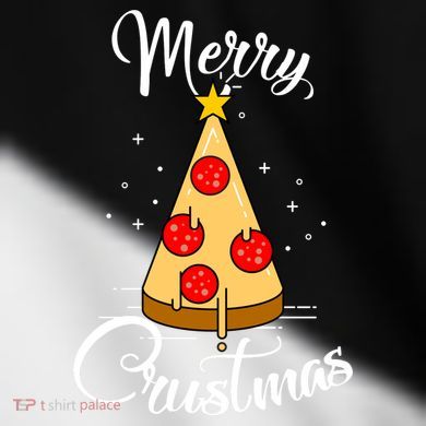 Merry Chrustmas Funny Christmas Pizza Toddler Fine Jersey T-Shirt