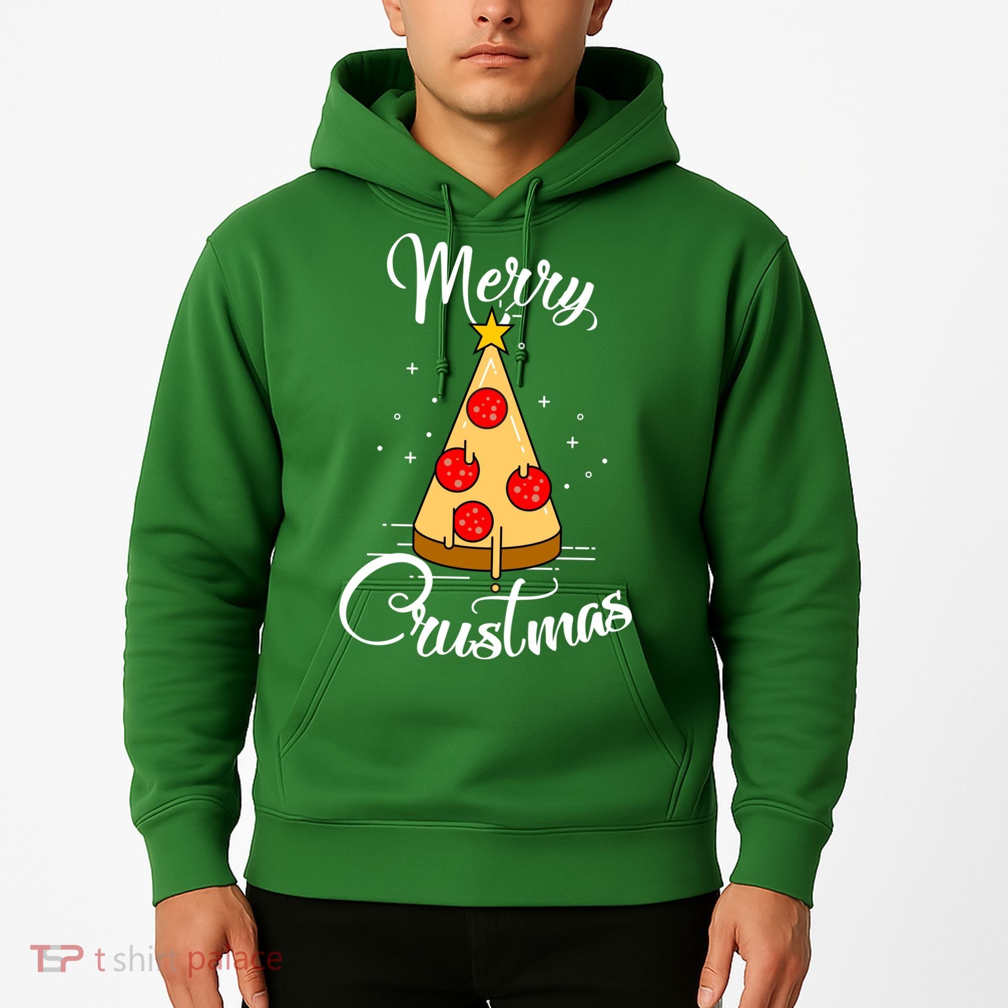 Merry Chrustmas Funny Christmas Pizza Hoodie