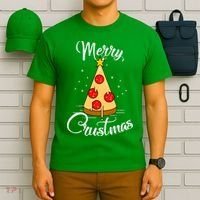 Merry Chrustmas Funny Christmas Pizza T-Shirt thumb 6