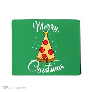 Merry Chrustmas Funny Christmas Pizza Mousepad