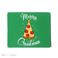 Merry Chrustmas Funny Christmas Pizza Mousepad thumb 0