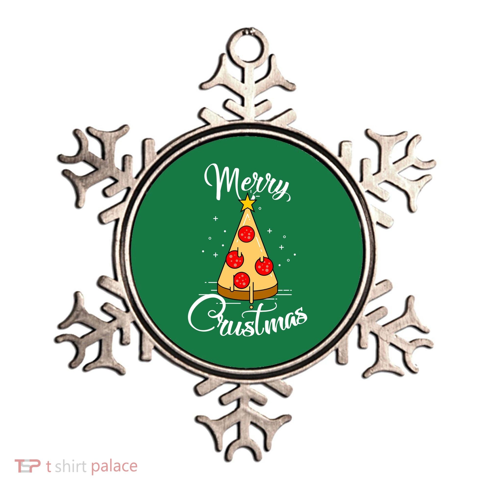 Merry Chrustmas Funny Christmas Pizza Ornament