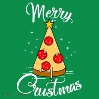 Merry Chrustmas Funny Christmas Pizza Ornament thumb 1