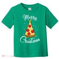 Merry Chrustmas Funny Christmas Pizza Toddler T-Shirt thumb 0