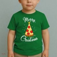 Merry Chrustmas Funny Christmas Pizza Toddler T-Shirt thumb 2