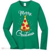 Merry Chrustmas Funny Christmas Pizza Women's Long Sleeve Shirt thumb 0