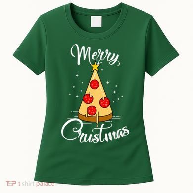 Merry Chrustmas Funny Christmas Pizza Women's T-Shirt