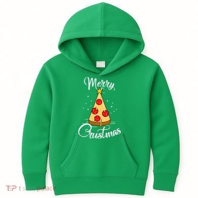 Merry Chrustmas Funny Christmas Pizza Kids Hoodie