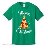 Merry Chrustmas Funny Christmas Pizza Kids T-Shirt thumb 0