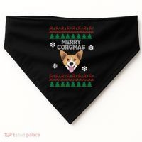 Merry Corgmas Ugly Christmas USA-Made Doggie Bandana thumb 0