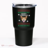 Merry Corgmas Ugly Christmas Tumbler thumb 0