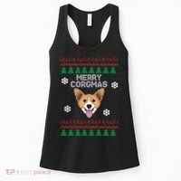 Merry Corgmas Ugly Christmas Women's Tank Top thumb 0