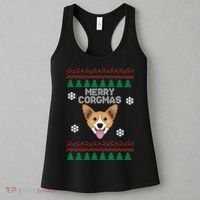 Merry Corgmas Ugly Christmas Women's Tank Top thumb 3