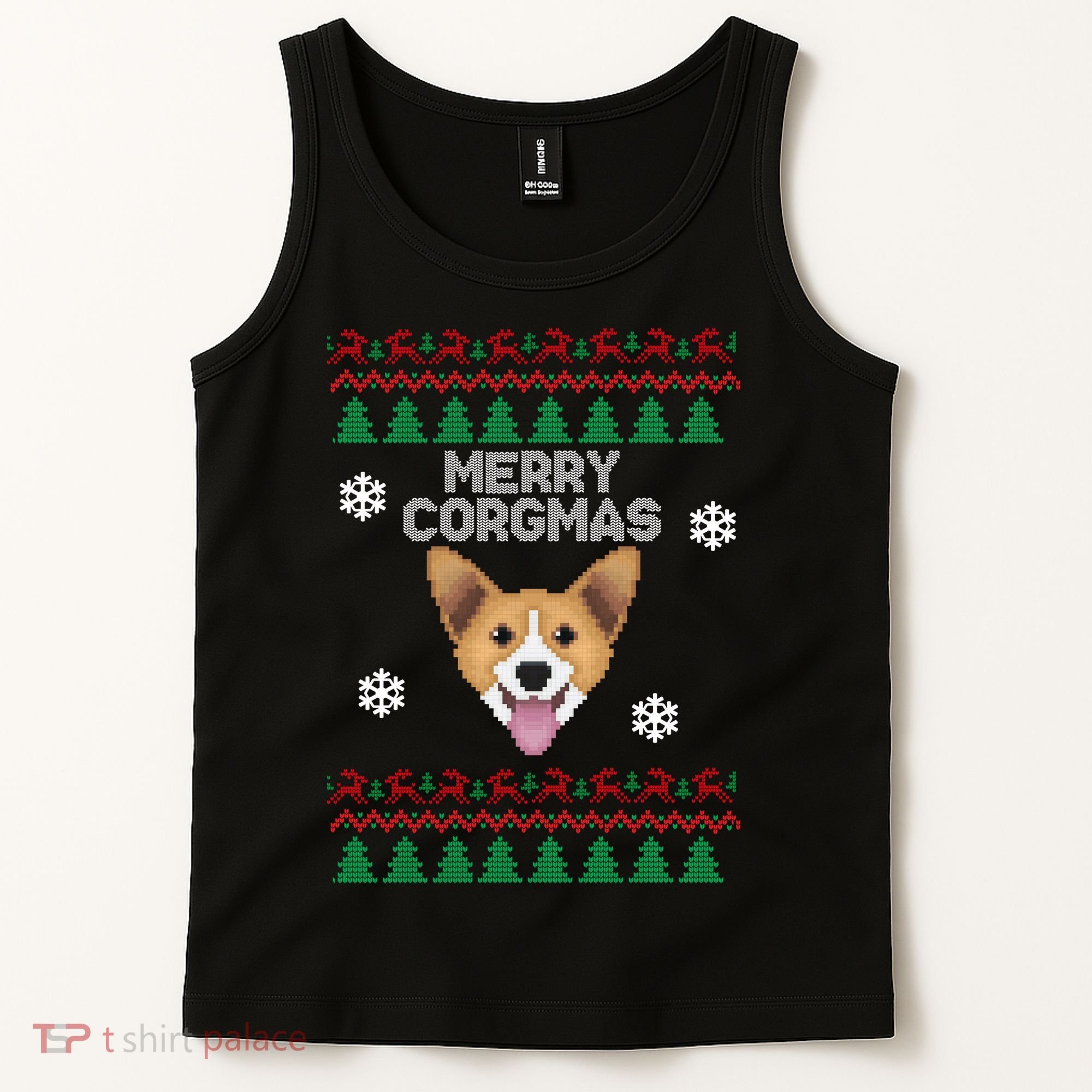 Merry Corgmas Ugly Christmas Tank Top