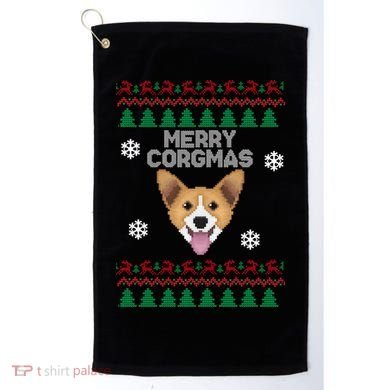Merry Corgmas Ugly Christmas Golf Towel