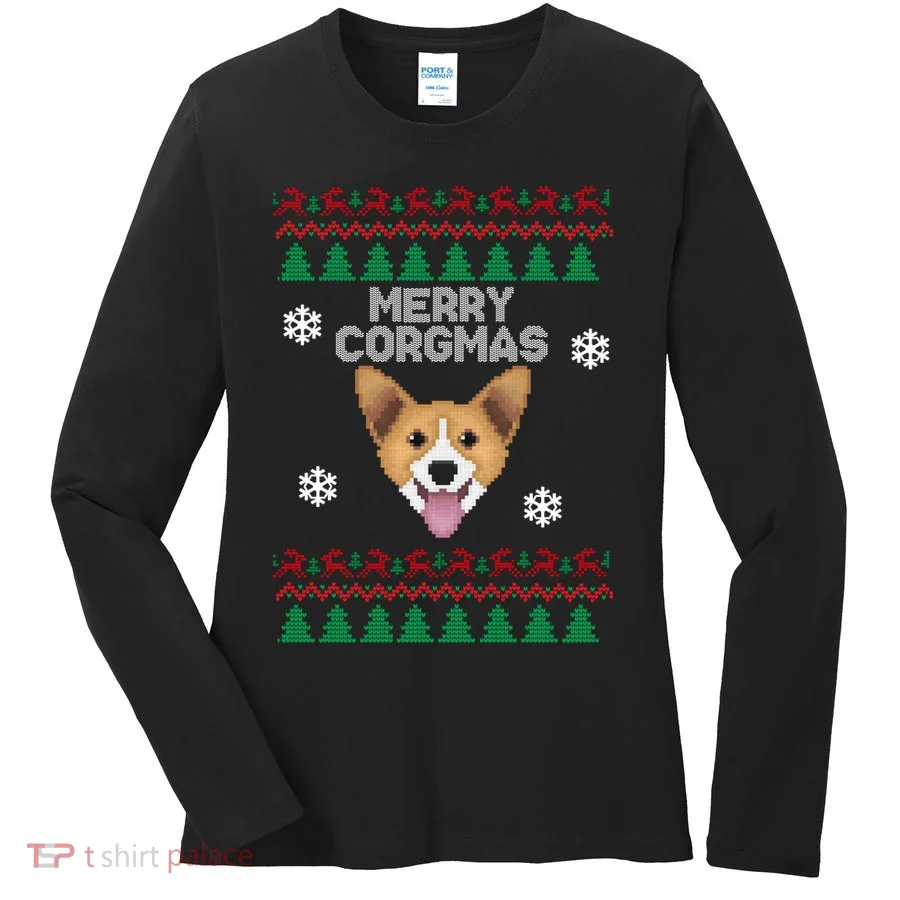 Merry Corgmas Ugly Christmas Women's Long Sleeve Shirt