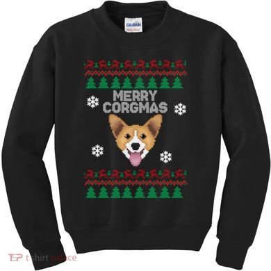 Merry Corgmas Ugly Christmas Kids Sweatshirt