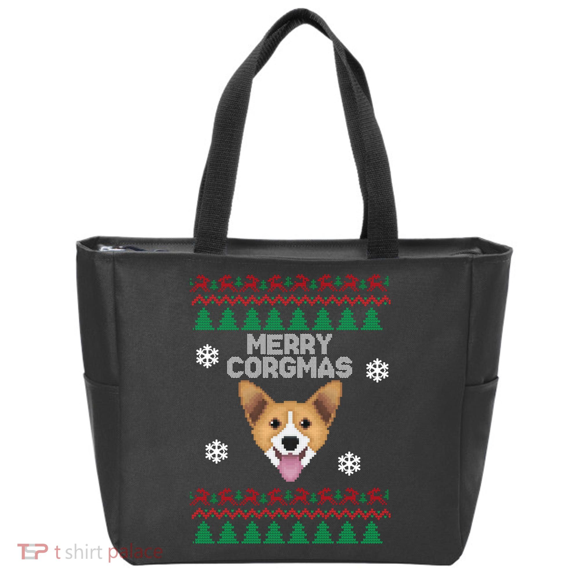 Merry Corgmas Ugly Christmas Tote Bag