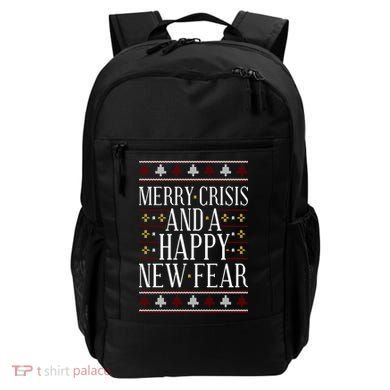Merry Crisis Ugly Christmas Sweater Backpack