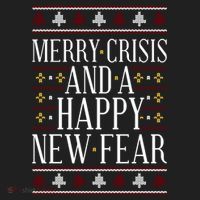 Merry Crisis Ugly Christmas Sweater Golf Towel thumb 3