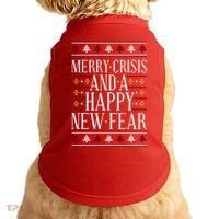 Merry Crisis Ugly Christmas Sweater Doggie Tank thumb 0