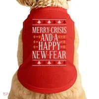 Merry Crisis Ugly Christmas Sweater Doggie Tank thumb 0