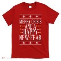Merry Crisis Ugly Christmas Sweater T-Shirt thumb 0