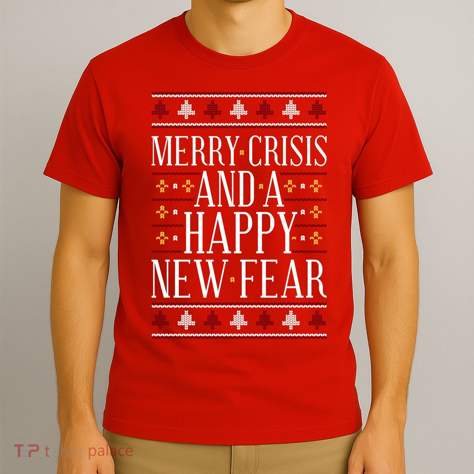 Merry Crisis Ugly Christmas Sweater T-Shirt