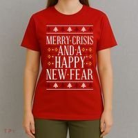 Merry Crisis Ugly Christmas Sweater T-Shirt thumb 4