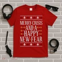 Merry Crisis Ugly Christmas Sweater T-Shirt thumb 5