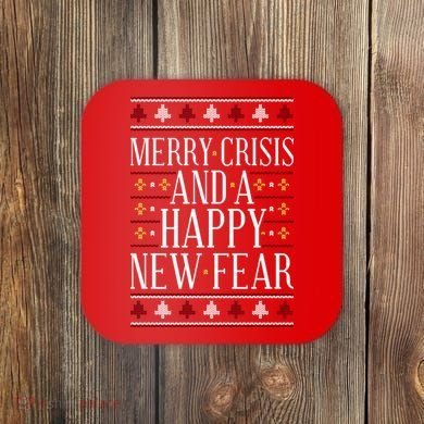 Merry Crisis Ugly Christmas Sweater Coaster
