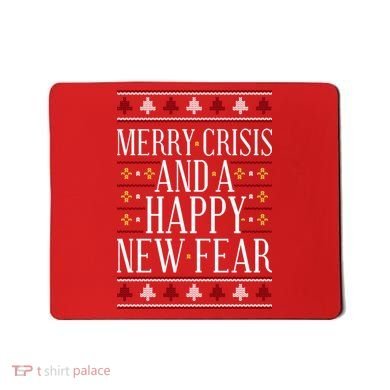 Merry Crisis Ugly Christmas Sweater Mousepad