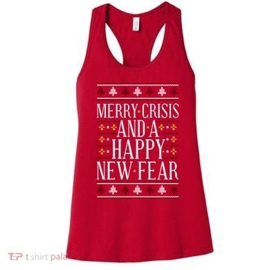 Merry Crisis Ugly Christmas Sweater Women's Tank Top