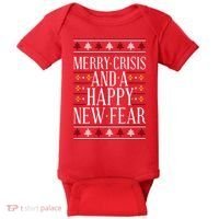 Merry Crisis Ugly Christmas Sweater Baby Bodysuit thumb 0