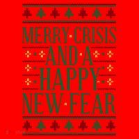 Merry Crisis Ugly Christmas Sweater Santa Hat thumb 1