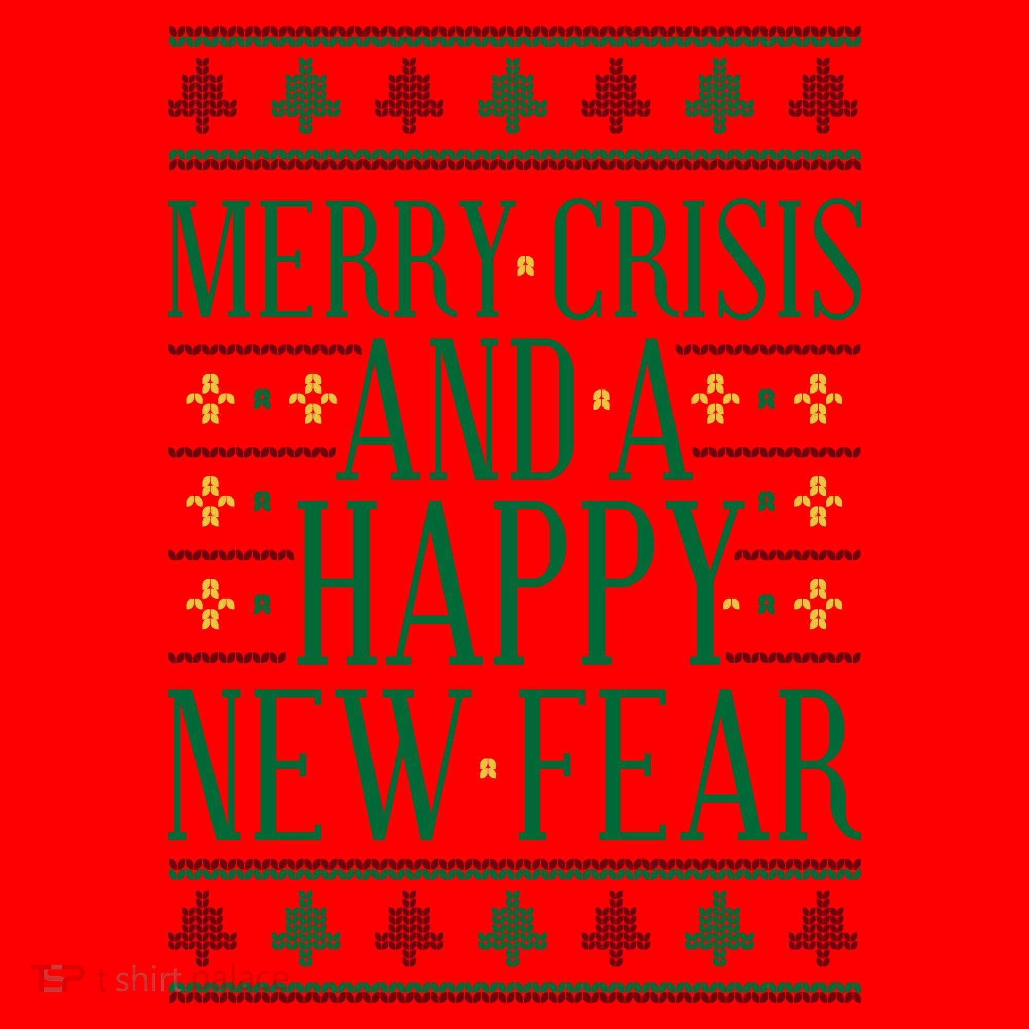 Merry Crisis Ugly Christmas Sweater Santa Hat