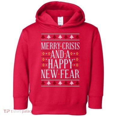 Merry Crisis Ugly Christmas Sweater Toddler Hoodie