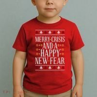 Merry Crisis Ugly Christmas Sweater Toddler T-Shirt thumb 2