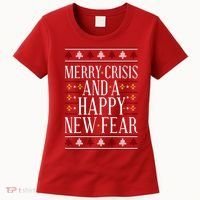 Merry Crisis Ugly Christmas Sweater Women's T-Shirt thumb 0