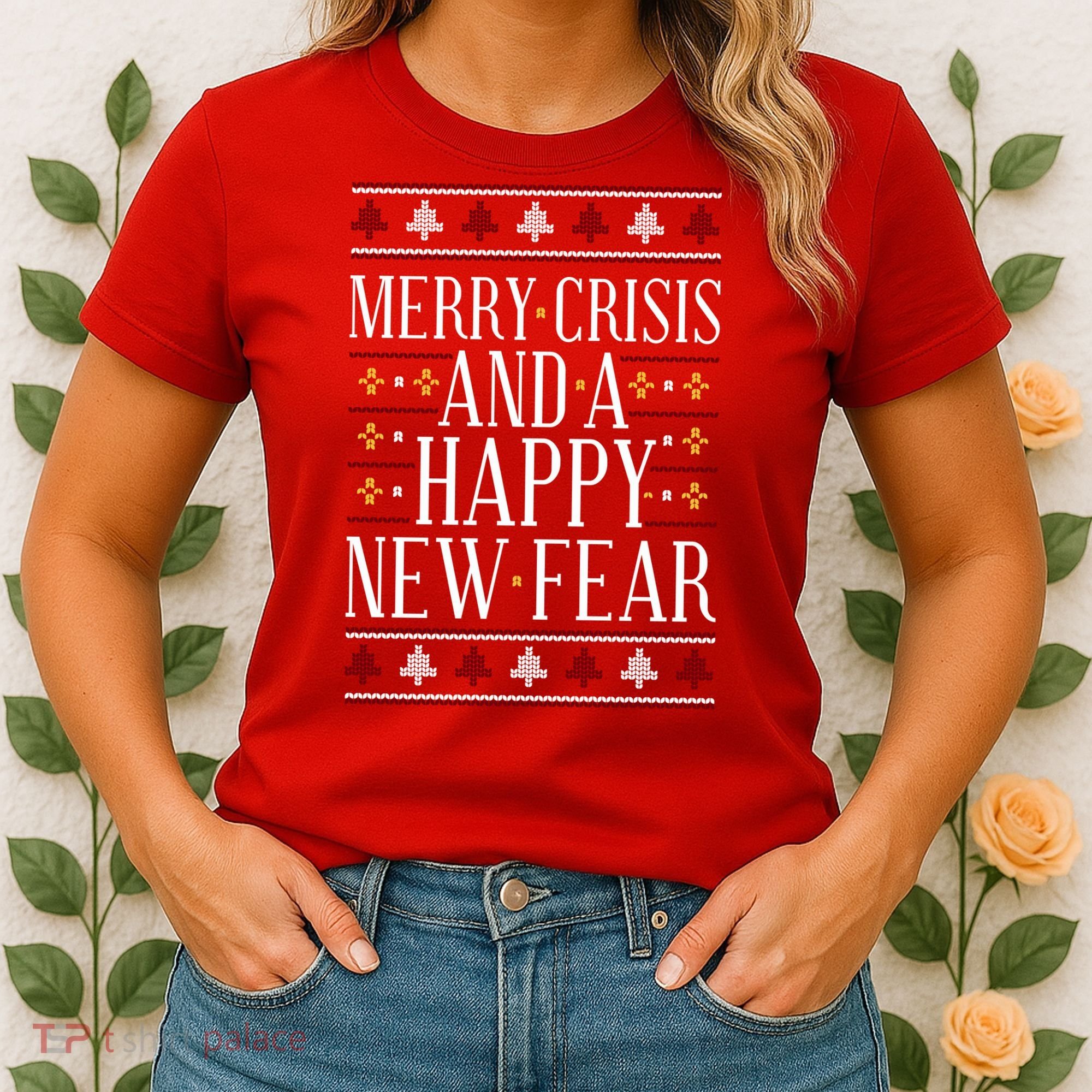 Merry Crisis Ugly Christmas Sweater Women's T-Shirt