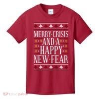 Merry Crisis Ugly Christmas Sweater Kids T-Shirt thumb 0