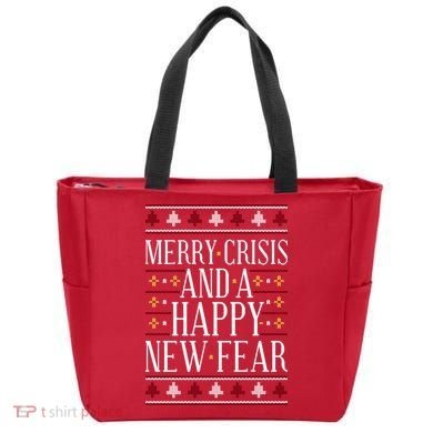 Merry Crisis Ugly Christmas Sweater Tote Bag