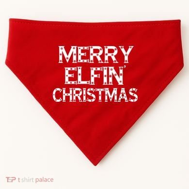 Merry Elfin' Christmas USA-Made Doggie Bandana