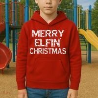 Merry Elfin' Christmas Kids Hoodie thumb 2