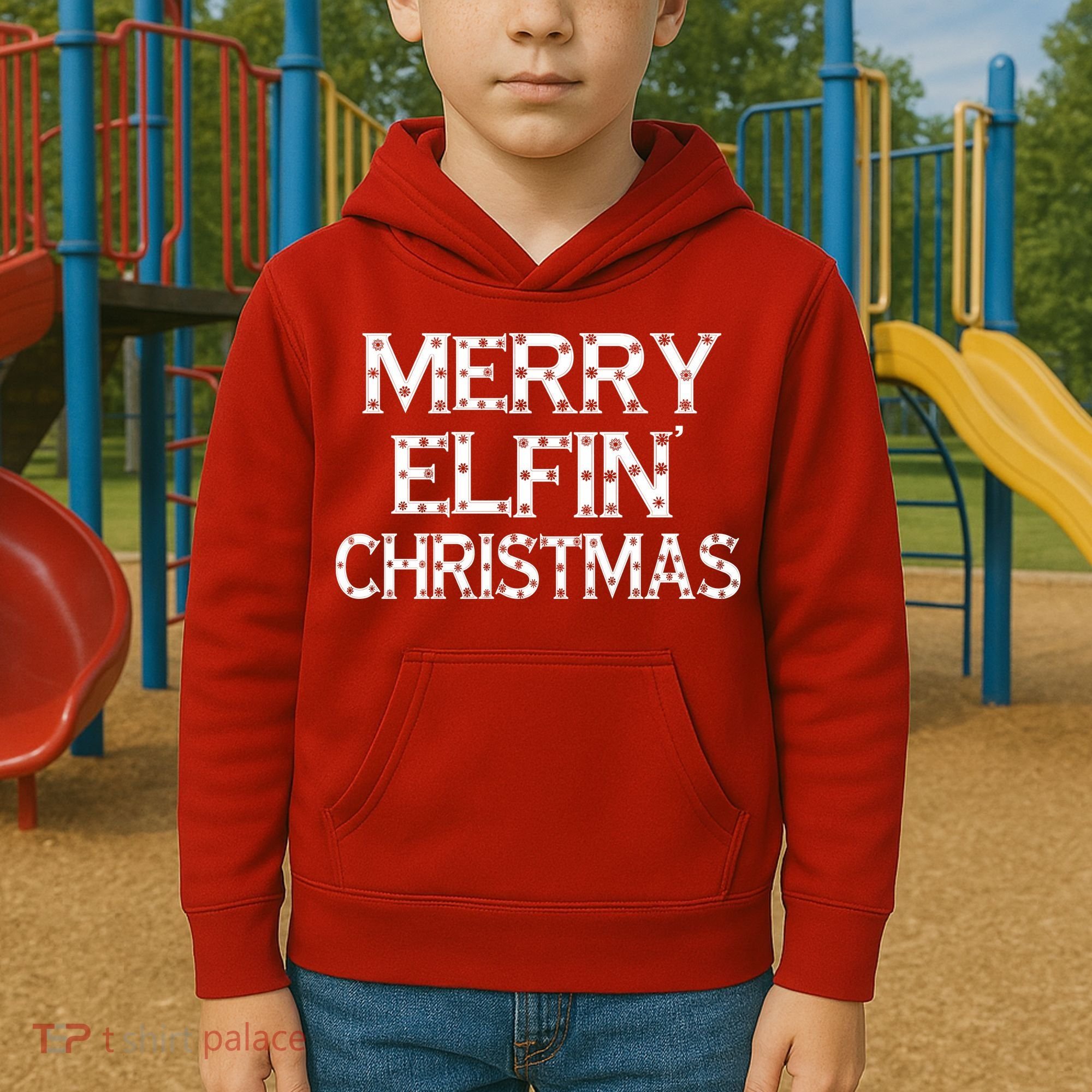 Merry Elfin' Christmas Kids Hoodie