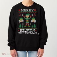 Merry Elfin Christmas Elf Ugly Women's Sweatshirt thumb 0