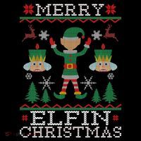 Merry Elfin Christmas Elf Ugly Doggie Tank thumb 4