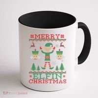 Merry Elfin Christmas Elf Ugly Coffee Mug thumb 1