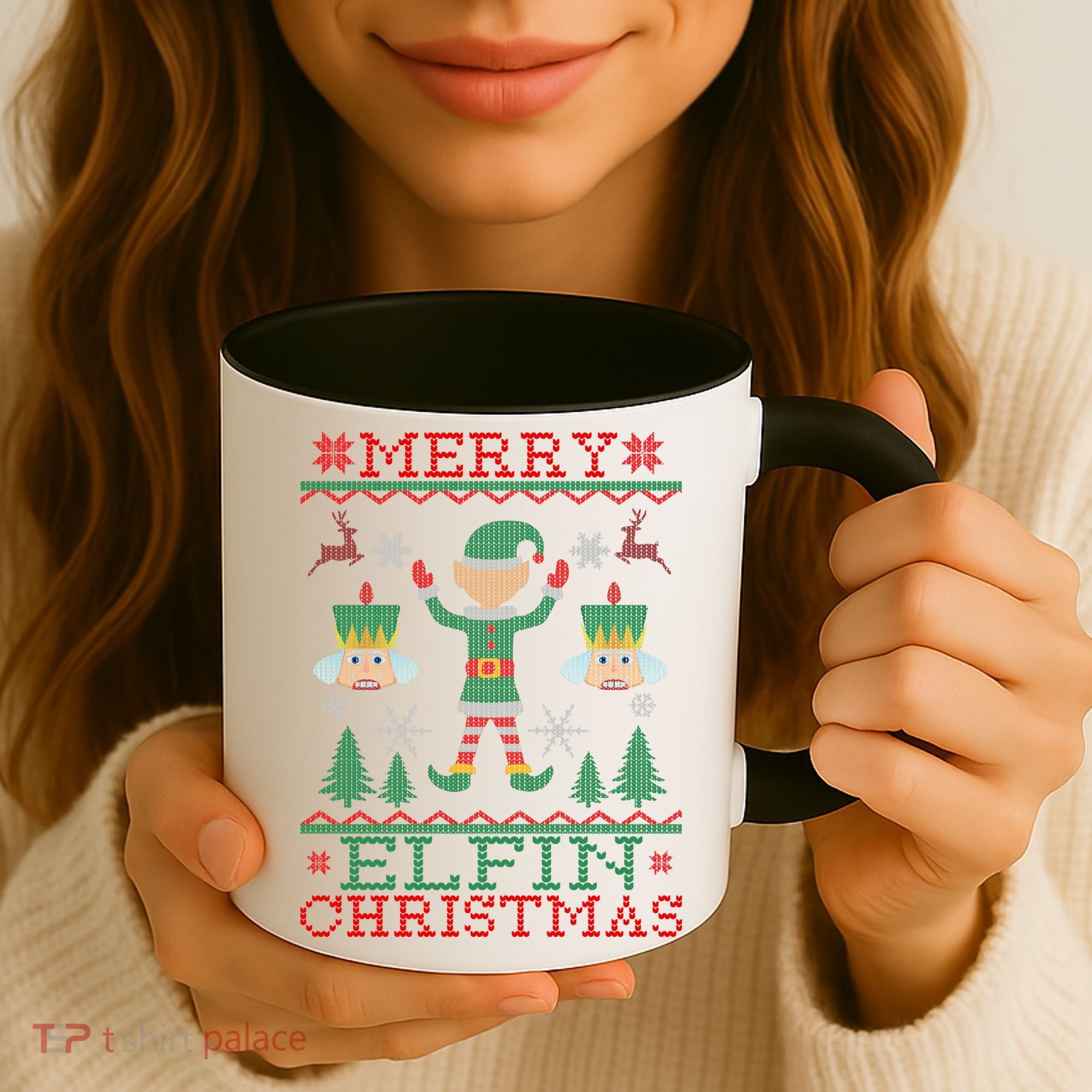 Merry Elfin Christmas Elf Ugly Coffee Mug